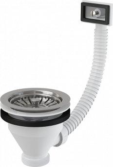 Plautuvės ventilis Alcadrain A38  6/4", su nerūdijančio plieno grotelėmis ir perpylimu 